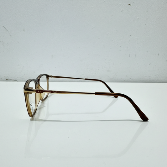 "Fenix Rectangular Eyeglasses - Brown Tortoiseshell with Gold Accents"